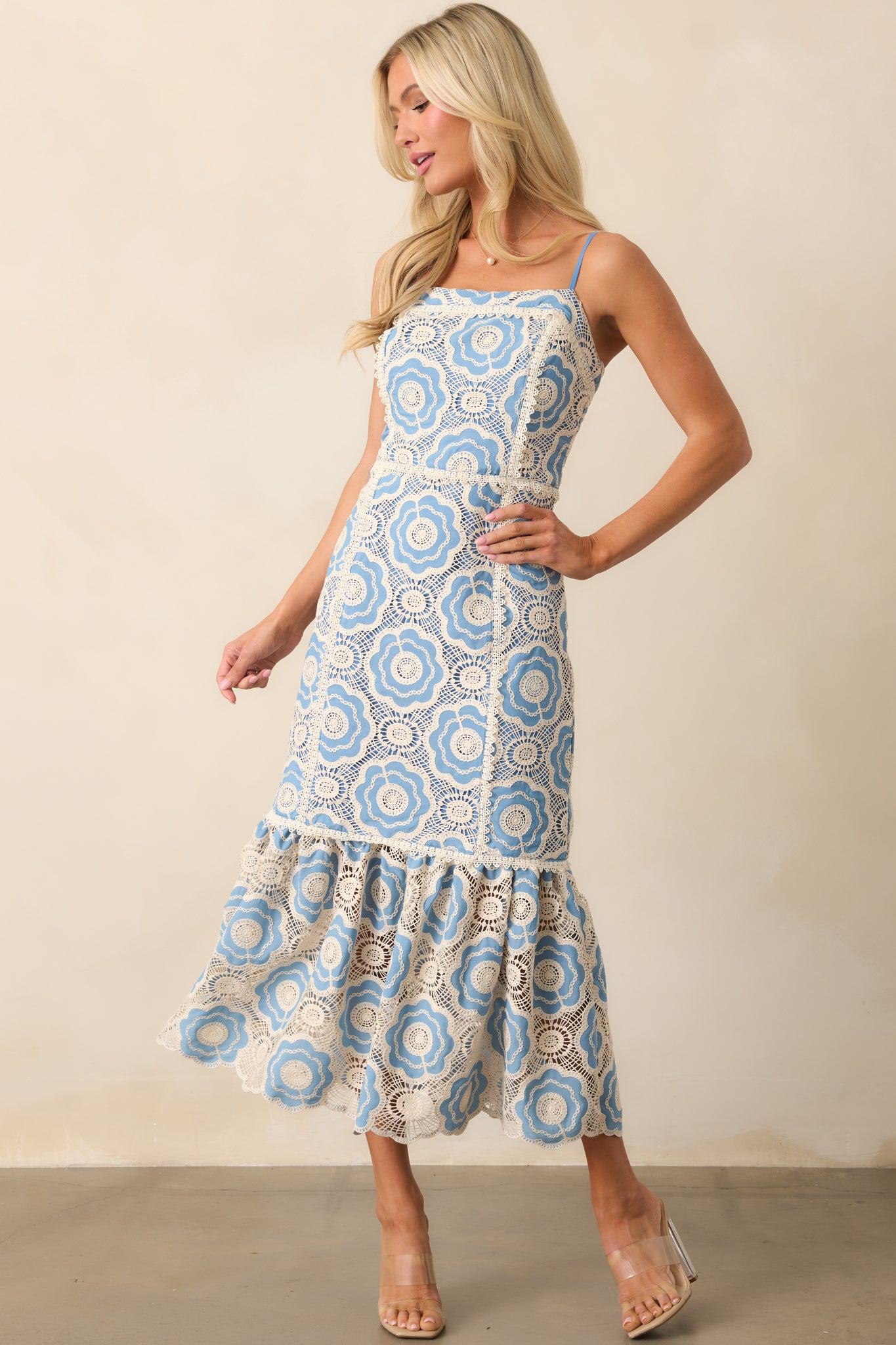 blue and white eyelet dress Light Embroidered Maxi - All Dresses cap sleeves Name:Zev Sparkling 3D Floral Lace Color:Nude/Champagne