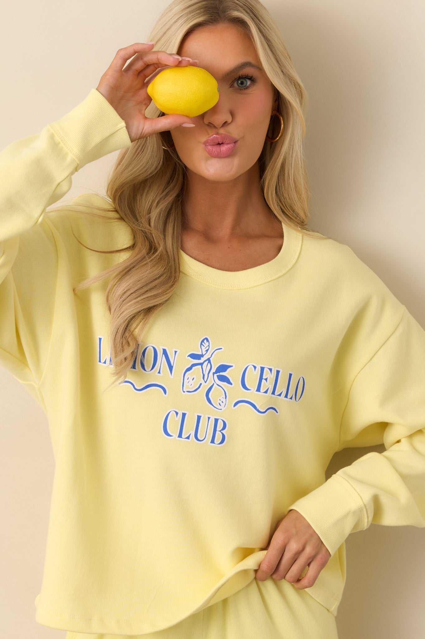 Z Supply Limoncello Sweatshirt In Lemonade Yellow | Red Dress